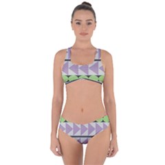 Shapes Patchwork Circle Triangle Criss Cross Bikini Set