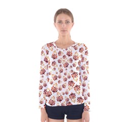 Pine Cones Pattern Women s Long Sleeve Tee