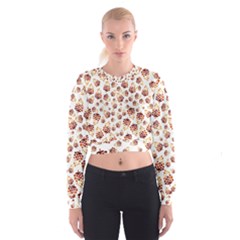 Pine Cones Pattern Cropped Sweatshirt by Mariart