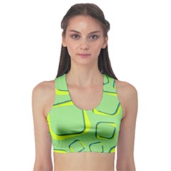 Shapes Green Lime Abstract Wallpaper Sports Bra