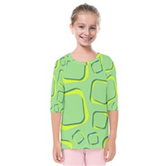 Shapes Green Lime Abstract Wallpaper Kids  Quarter Sleeve Raglan Tee