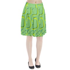 Shapes Green Lime Abstract Wallpaper Pleated Skirt by Mariart