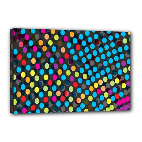 Polkadot Rainbow Colorful Polka Circle Line Light Canvas 18  X 12 