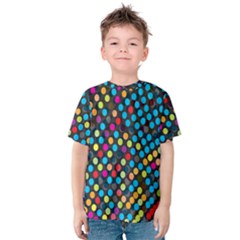 Polkadot Rainbow Colorful Polka Circle Line Light Kids  Cotton Tee