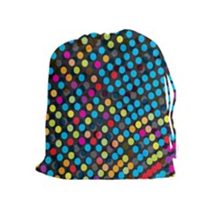 Polkadot Rainbow Colorful Polka Circle Line Light Drawstring Pouches (extra Large) by Mariart