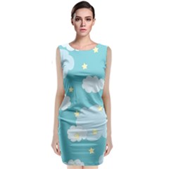 Stellar Cloud Blue Sky Star Classic Sleeveless Midi Dress by Mariart