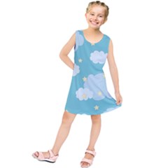 Stellar Cloud Blue Sky Star Kids  Tunic Dress