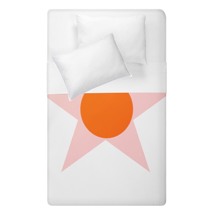 Test Flower Star Circle Orange Duvet Cover Double Side (Single Size)