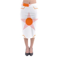 Test Flower Star Circle Orange Midi Pencil Skirt by Mariart