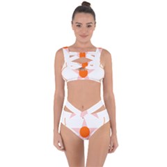 Test Flower Star Circle Orange Bandaged Up Bikini Set 