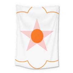 Test Flower Star Circle Orange Small Tapestry by Mariart