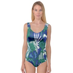 Tropics Leaf Bluegreen Princess Tank Leotard 