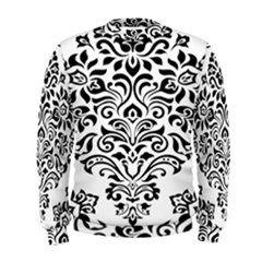 Vintage Damask Black Flower Men s Sweatshirt by Mariart