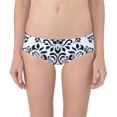 Vintage Damask Black Flower Classic Bikini Bottoms by Mariart