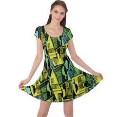 Sign Don t Panic Digital Security Helpline Access Cap Sleeve Dresses by Mariart