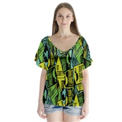 Sign Don t Panic Digital Security Helpline Access Flutter Sleeve Top by Mariart