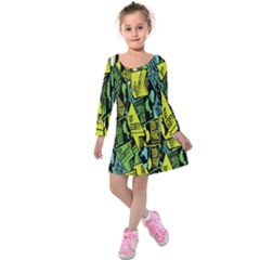 Sign Don t Panic Digital Security Helpline Access Kids  Long Sleeve Velvet Dress by Mariart