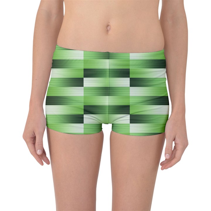 View Original Pinstripes Green Shapes Shades Boyleg Bikini Bottoms