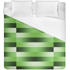 View Original Pinstripes Green Shapes Shades Duvet Cover (king Size) by Mariart