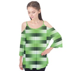 View Original Pinstripes Green Shapes Shades Flutter Tees