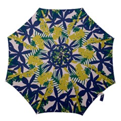 Tropics Leaf Yellow Green Blue Hook Handle Umbrellas (small) by Mariart