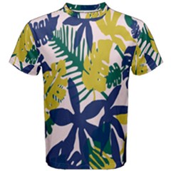 Tropics Leaf Yellow Green Blue Men s Cotton Tee by Mariart