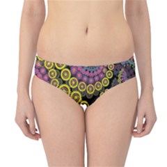 Spiral Floral Fractal Flower Star Sunflower Purple Yellow Hipster Bikini Bottoms by Mariart