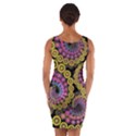 Spiral Floral Fractal Flower Star Sunflower Purple Yellow Wrap Front Bodycon Dress View2