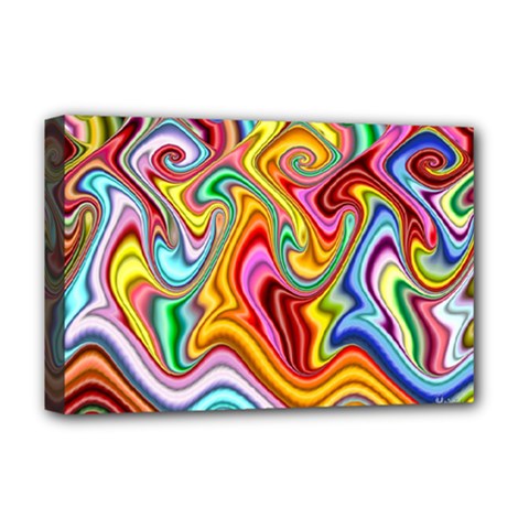 Rainbow Gnarls Deluxe Canvas 18  X 12   by WolfepawFractals