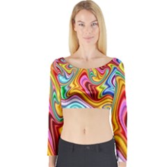 Rainbow Gnarls Long Sleeve Crop Top by WolfepawFractals