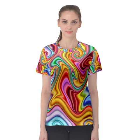 Rainbow Gnarls Women s Sport Mesh Tee by WolfepawFractals