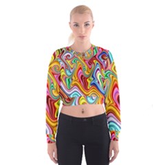 Rainbow Gnarls Cropped Sweatshirt by WolfepawFractals