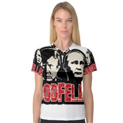 Goodfellas Putin and Trump Women s V-Neck Sport Mesh Tee