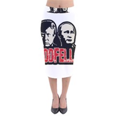 Goodfellas Putin and Trump Velvet Midi Pencil Skirt