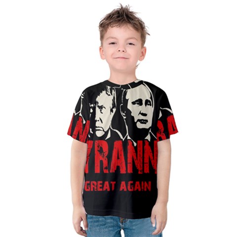 Make Tyranny Great Again Kids  Cotton Tee by Valentinaart