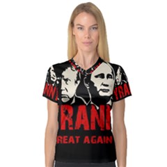 Make Tyranny Great Again Women s V-neck Sport Mesh Tee