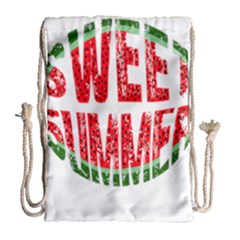 Watermelon - Sweet Summer Drawstring Bag (large) by Valentinaart