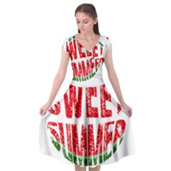 Watermelon - Sweet Summer Cap Sleeve Wrap Front Dress