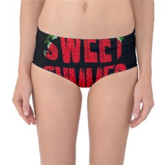 Watermelon - Sweet Summer Mid-waist Bikini Bottoms by Valentinaart