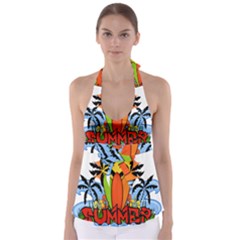 Tropical Summer Babydoll Tankini Top by Valentinaart