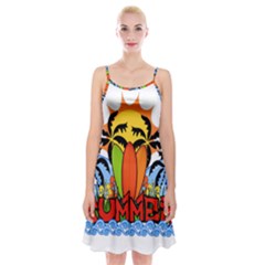 Tropical Summer Spaghetti Strap Velvet Dress by Valentinaart