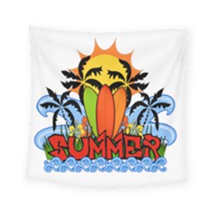 Tropical Summer Square Tapestry (small) by Valentinaart