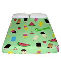 Summer Pattern Fitted Sheet (queen Size) by Valentinaart