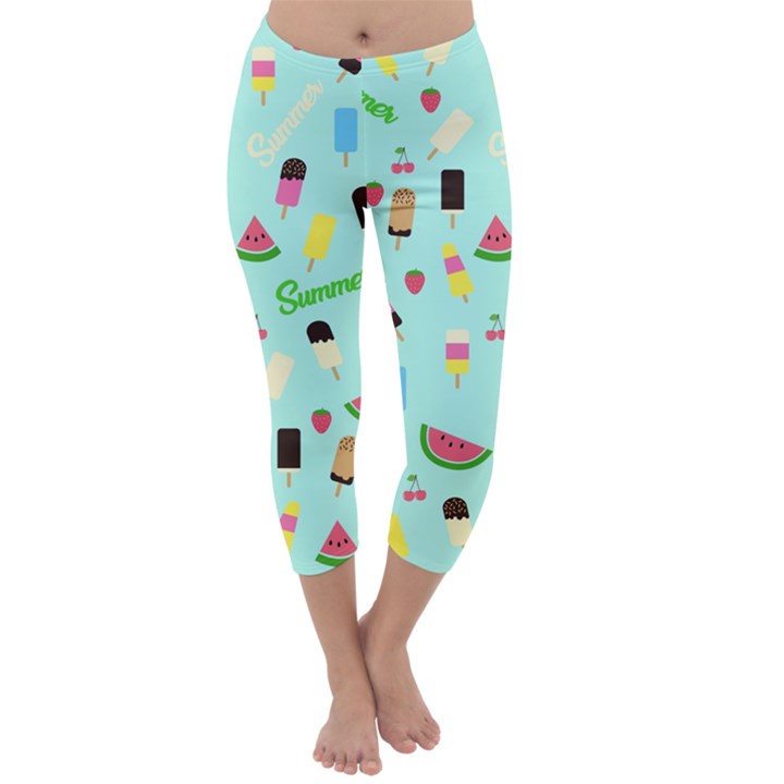 Summer pattern Capri Winter Leggings 