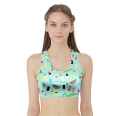 Summer Pattern Sports Bra With Border by Valentinaart