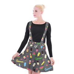 Summer Pattern Suspender Skater Skirt by Valentinaart