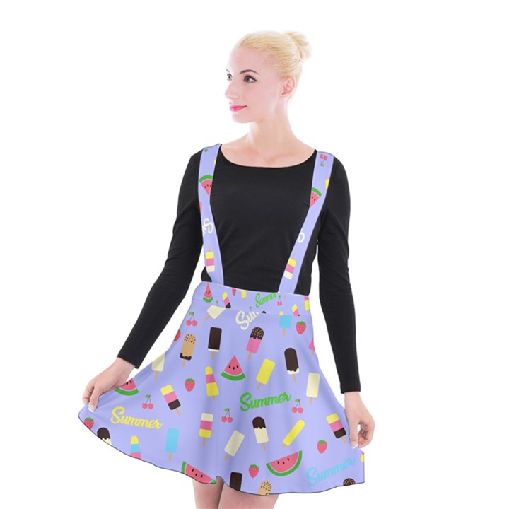 Summer pattern Suspender Skater Skirt