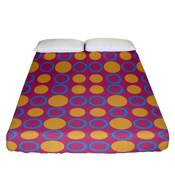 Colorful Geometric Polka Print Fitted Sheet (Queen Size)