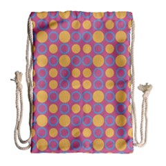 Colorful Geometric Polka Print Drawstring Bag (large)