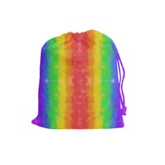 Striped Painted Rainbow Drawstring Pouches (large)  by Brini